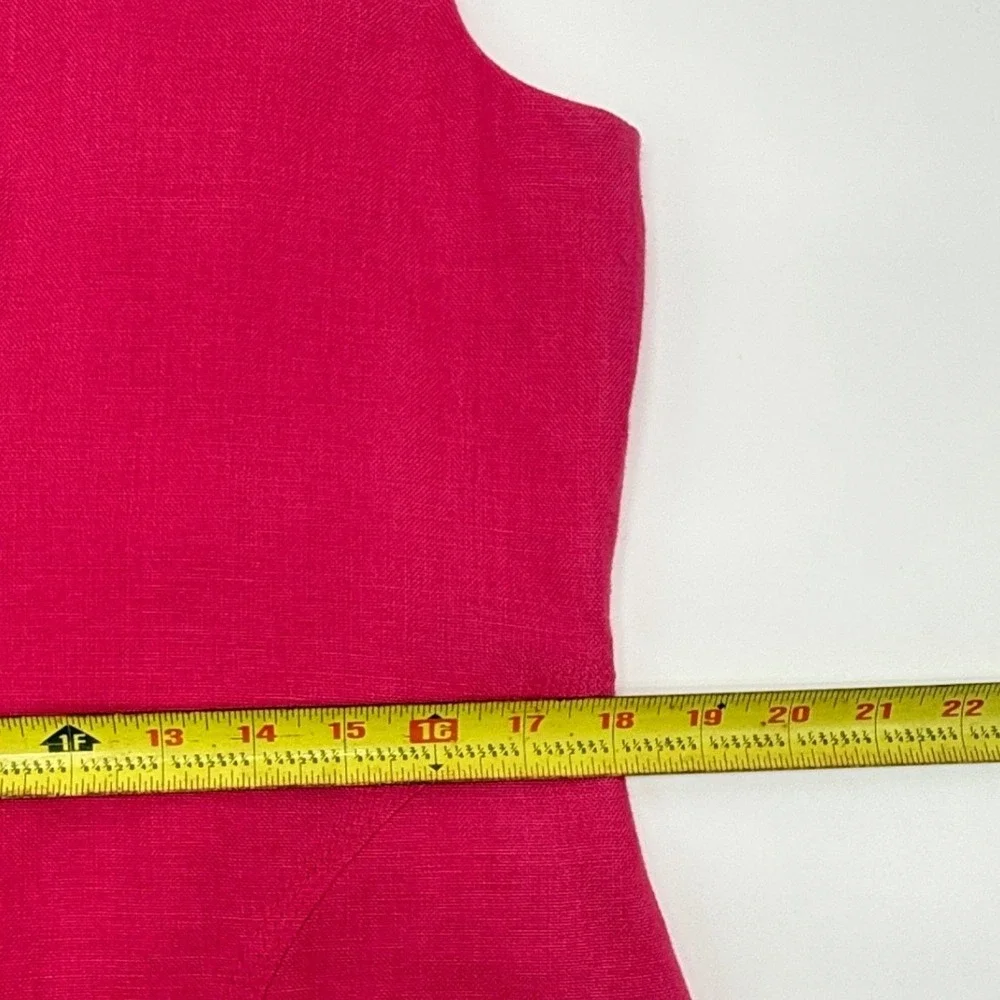 Talbots‎ Petites Pink 100% Irish Linen Sleeveless Sheath Dress Size 14P